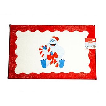 Rudolph Bumble Holding Candy Cane Bath Rug