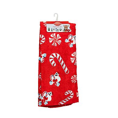 Rudolph Red Yeti Candy Cane Hand Towel