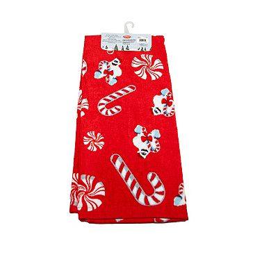 Rudolph Red Yeti Candy Cane Hand Towel