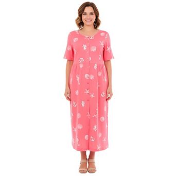 Woman Within Plus Size Stamped Empire Waist Dress