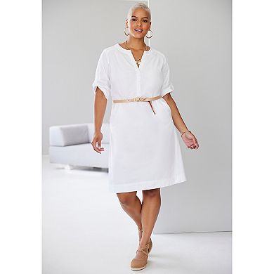 Woman Within Plus Size Y-Neckline Dress