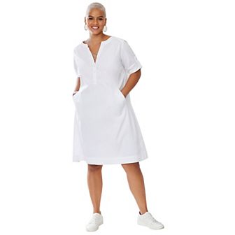 Woman Within Plus Size Y-Neckline Dress