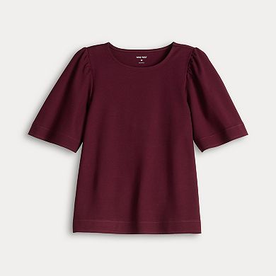 Women's Nine West Ruching Flutter Sleeve Crewneck Tee