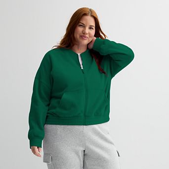 Plus Size Tek Gear® Ultrasoft Cropped Bomber Jacket