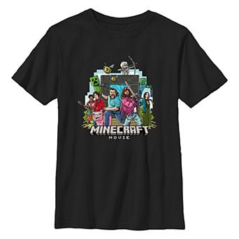 Boys 8-20 Minecraft Movie Heroes Group Graphic Tee