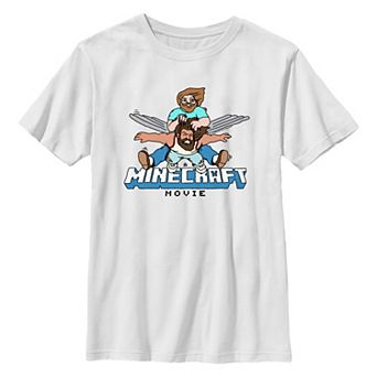 Boys 8-20 Minecraft Movie Heroes Flying Graphic Tee