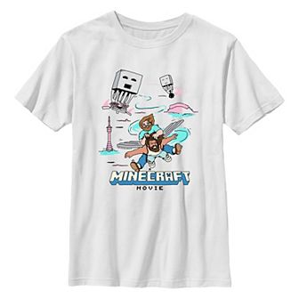 Boys 8-20 Minecraft Movie Fly Faster Graphic Tee