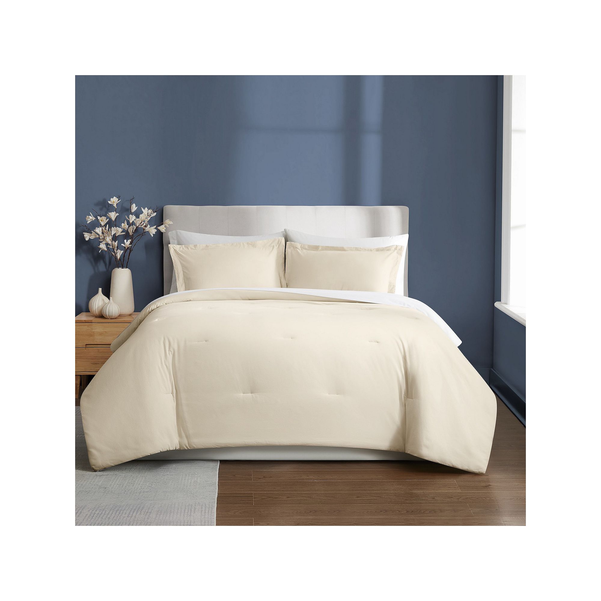 Brooklyn Loom Essential Washed Cotton Comforter Set, Natural