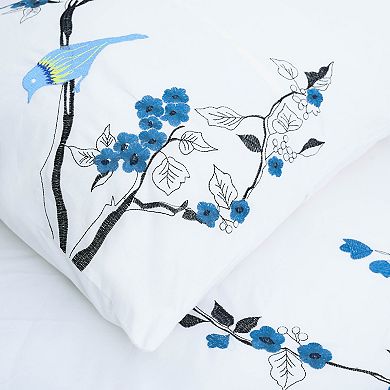 SUPERIOR 3-pc. Cotton Embroidered Cherry Duvet Cover Set