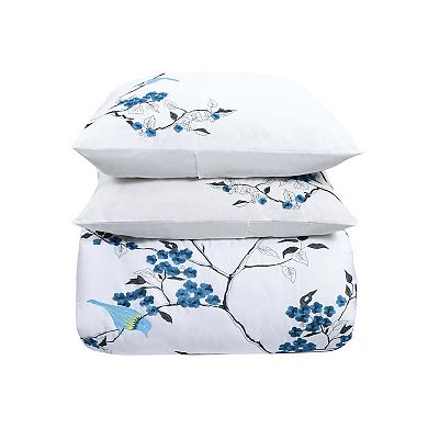 SUPERIOR 3-pc. Cotton Embroidered Cherry Duvet Cover Set