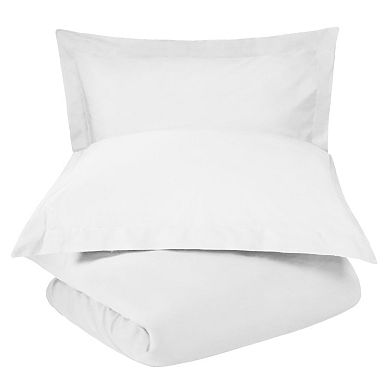 SUPERIOR 600 Thread Count Solid Cotton Blend Duvet Cover Set