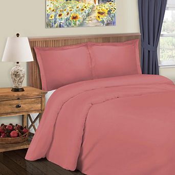 SUPERIOR 600 Thread Count Solid Cotton Blend Duvet Cover Set