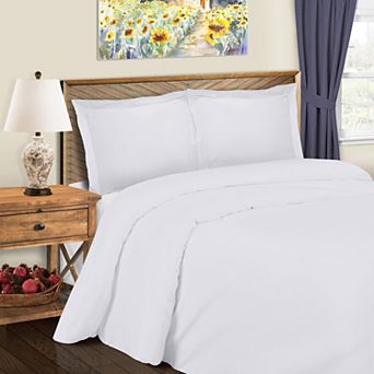SUPERIOR 600 Thread Count Solid Cotton Blend Duvet Cover Set