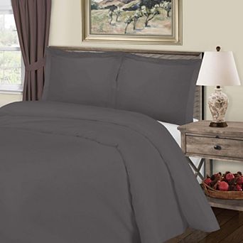 SUPERIOR 3 pc 800 Thread Count Solid Cotton Blend Duvet Cover Set