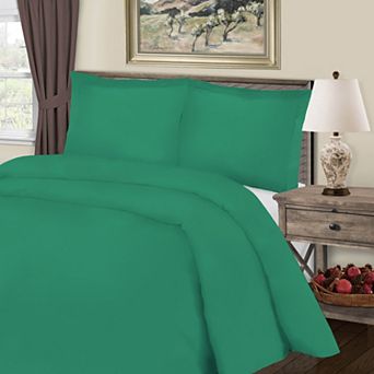 SUPERIOR 3 pc 800 Thread Count Solid Cotton Blend Duvet Cover Set