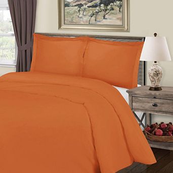 SUPERIOR 3 pc 800 Thread Count Solid Cotton Blend Duvet Cover Set