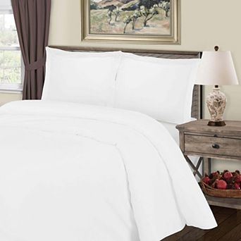 SUPERIOR 3 pc 800 Thread Count Solid Cotton Blend Duvet Cover Set