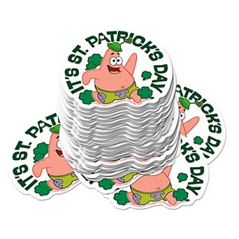 SpongeBob SquarePants Patrick "It's St. Patrick's Day" Vinyl Sticker 100 pk