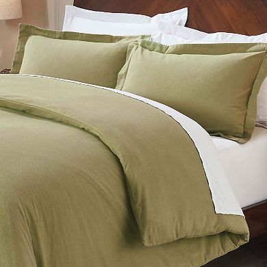 SUPERIOR Rome Flannel Cotton Solid Duvet Cover Set