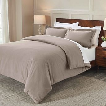 SUPERIOR Rome Flannel Cotton Solid Duvet Cover Set