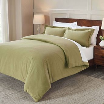 SUPERIOR Rome Flannel Cotton Solid Duvet Cover Set