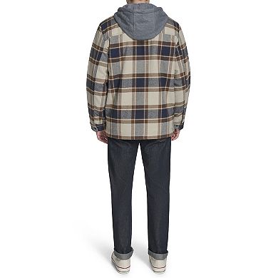 Men's Levi's Plaid Fleece Hooded Shirt Jacket
