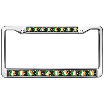 Irish Flag Shamrock License Plate Frame