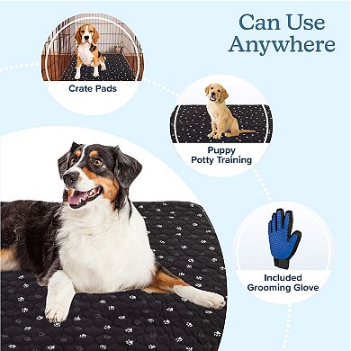 PetMaker Reusable Pet Pee Pad 2-pc Set with Grooming Glove