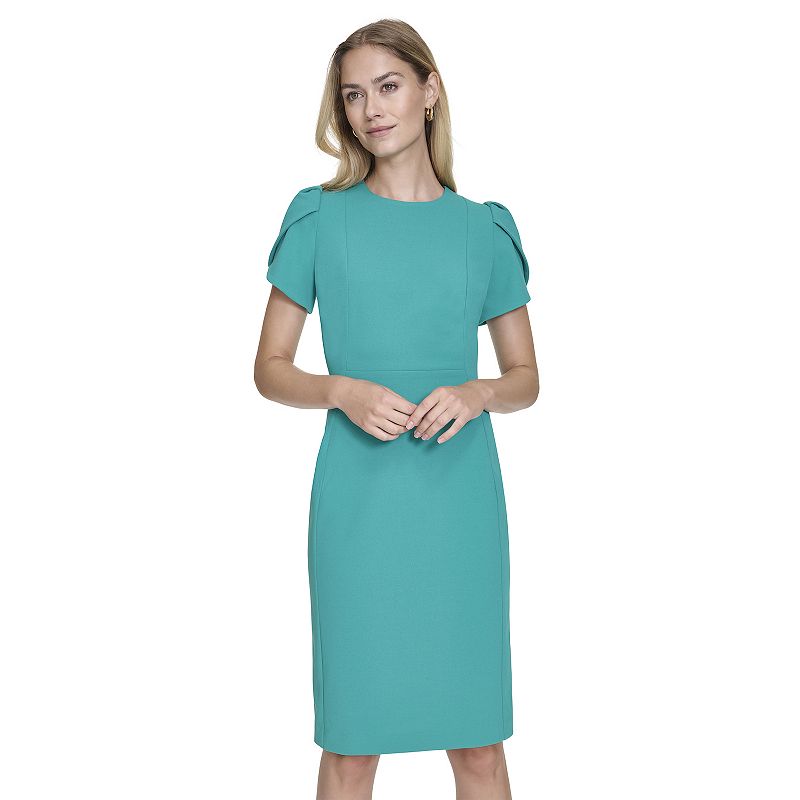 andrew marc green dress Women's New York Tulip Sleeve Sheath pink christmas