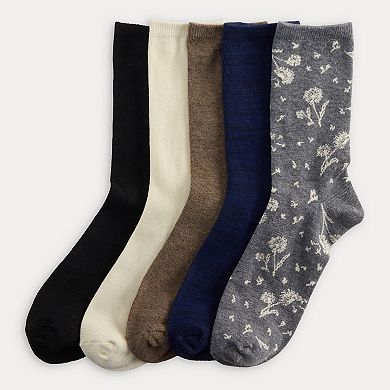 Women's Sonoma Goods For Life® 5-pk. Dandelion Crew Socks