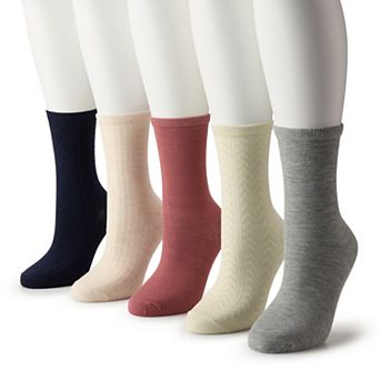 Women's Sonoma Goods For Life® 5 pk Polite Texture Crew Socks