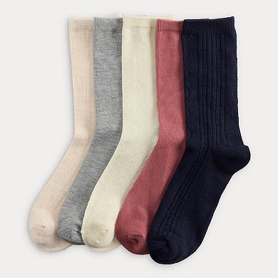 Women's Sonoma Goods For Life® 5-pk. Polite Texture Crew Socks
