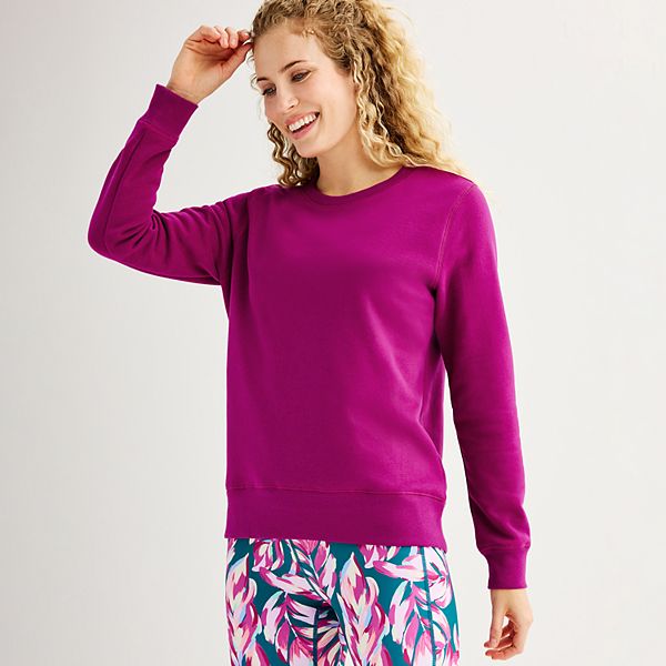 Women's Tek Gear® Ultrasoft Fleece Crewneck Sweatshirt - Berry Grigio (XX LARGE)