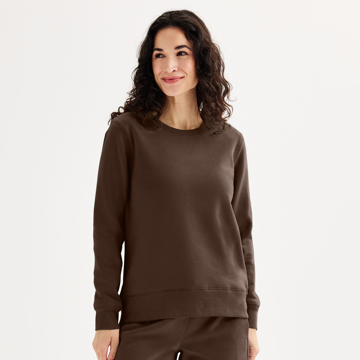 Женский свитшот Tek Gear Ultrasoft Fleece Crewneck, цвет: Коричневый