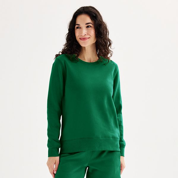Women's Tek Gear® Ultrasoft Fleece Crewneck Sweatshirt - Rugged Green (M TALL)