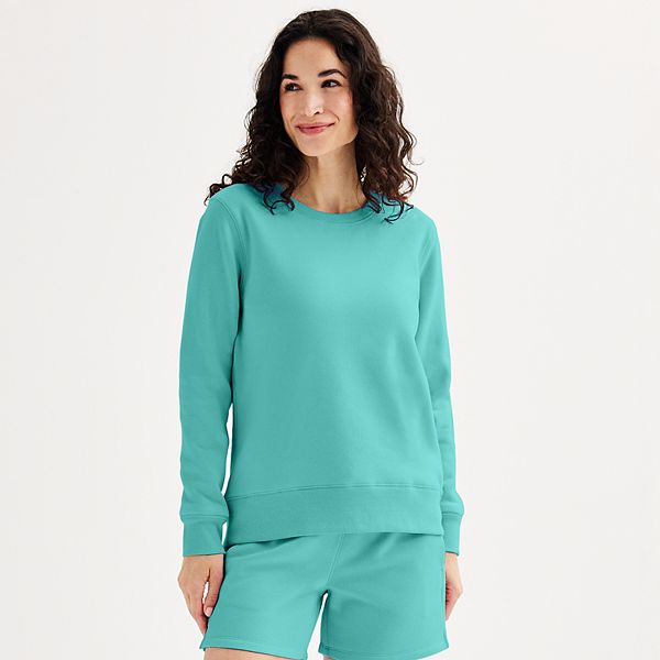 Women's Tek Gear® Ultrasoft Fleece Crewneck Sweatshirt - Solomon Sea (L TALL)