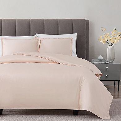 Badgley Mischka 3-Piece Cotton Sateen Solid Duvet Set