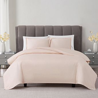 Badgley Mischka 3 pc Cotton Sateen Solid Duvet Set