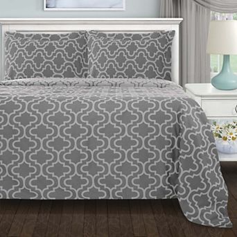 SUPERIOR Cotton Flannel Trellis Duvet Cover Set