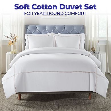 SUPERIOR Embroidered Cotton Spring Duvet Cover Set