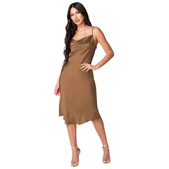 Women's bebe Satin Midi Slip Dress