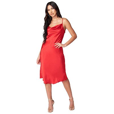 Women's bebe Satin Midi Slip Dress