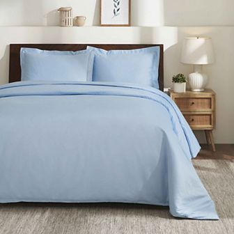 SUPERIOR 650 Thread Count Egyptian Cotton Solid Duvet Cover Set