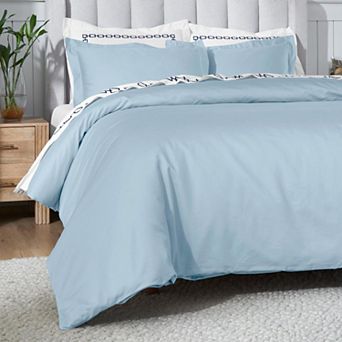 SUPERIOR 650 Thread Count Egyptian Cotton Solid Duvet Cover Set