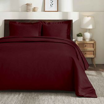 SUPERIOR 650 Thread Count Egyptian Cotton Solid Duvet Cover Set