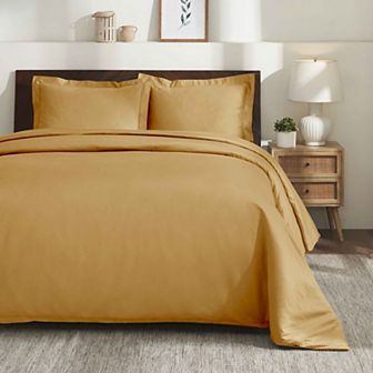 SUPERIOR 650 Thread Count Egyptian Cotton Solid Duvet Cover Set