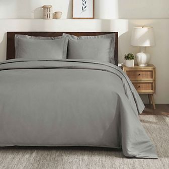SUPERIOR 650 Thread Count Egyptian Cotton Solid Duvet Cover Set