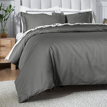 SUPERIOR 650 Thread Count Egyptian Cotton Solid Duvet Cover Set