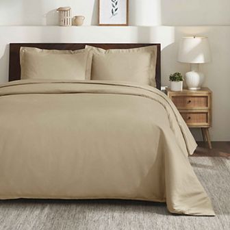 SUPERIOR 650 Thread Count Egyptian Cotton Solid Duvet Cover Set