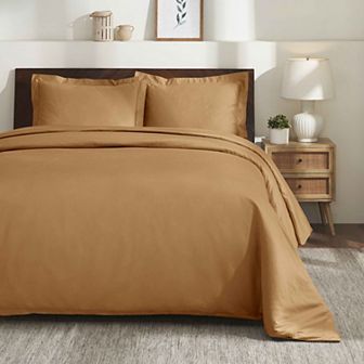 SUPERIOR 650 Thread Count Egyptian Cotton Solid Duvet Cover Set